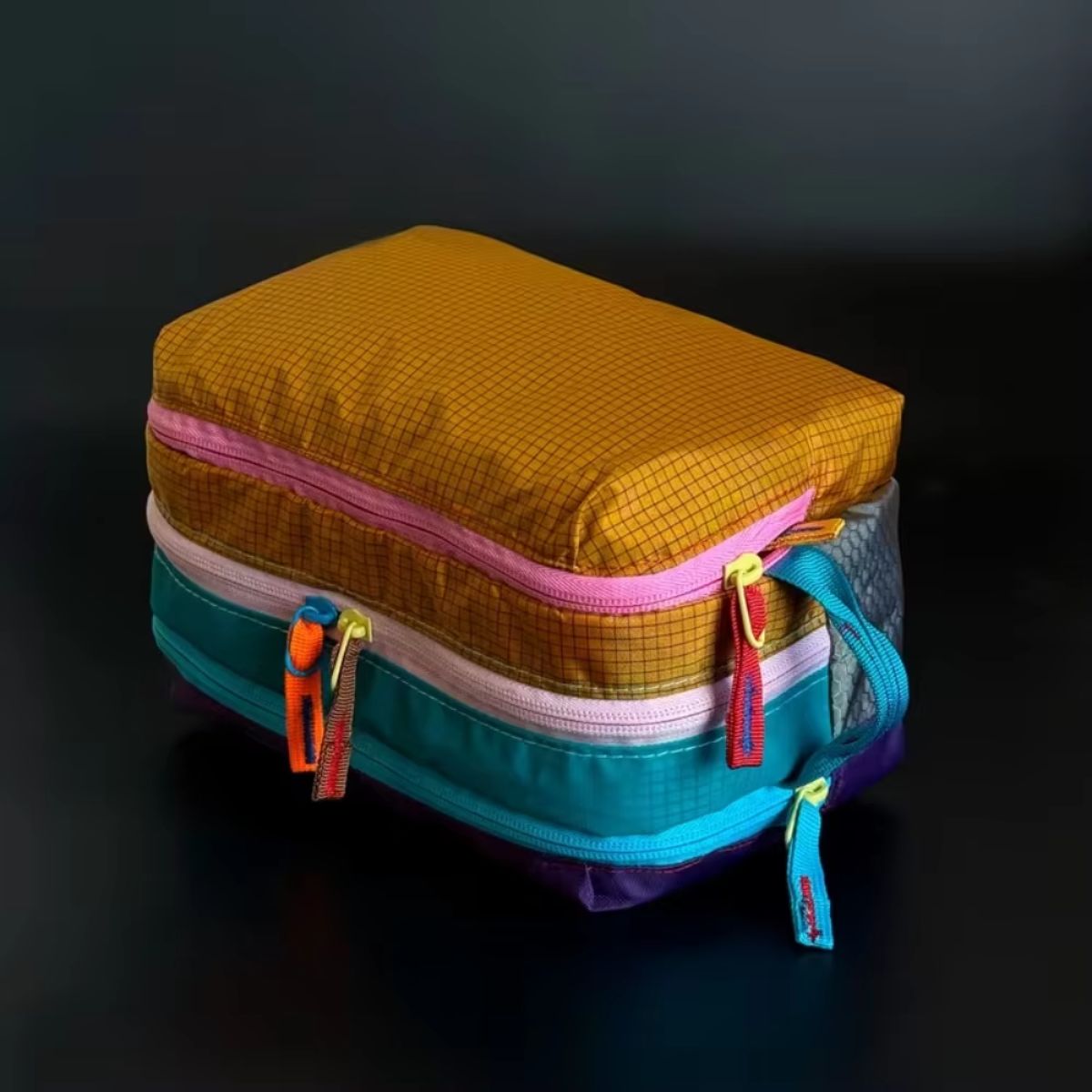 Rainbow Layered Waterproof Travel Makeup Bag